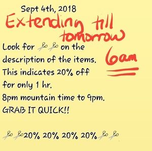 20% off ✂️✂️✂️